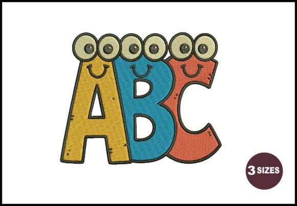 Cute ABC Letter Embroidery Design for Small Business