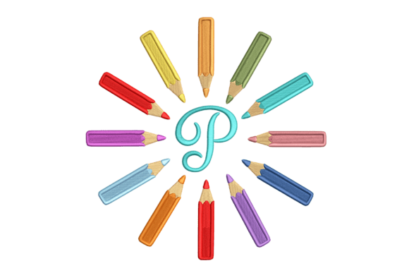 Monogram Pencils: A Bright Back-to-School Embroidery Spark