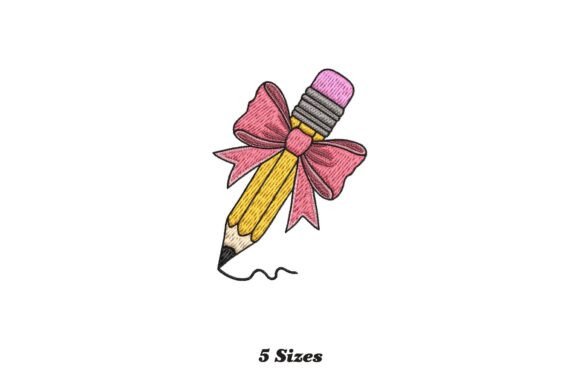 Pencil with Pink Bow: A Craft Fair Embroidery Review